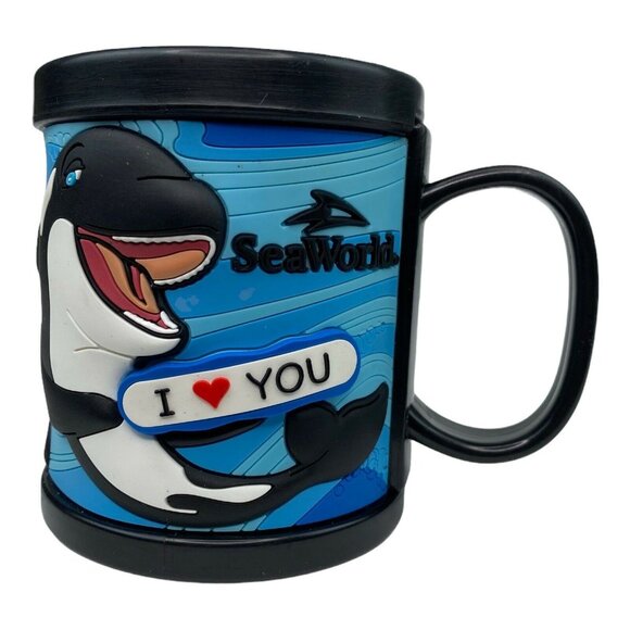 Sea World 3D Shamu Mug Killer Whale Orca Plastic Kids Park Souvenir "I Love YOU" - Picture 7 of 7